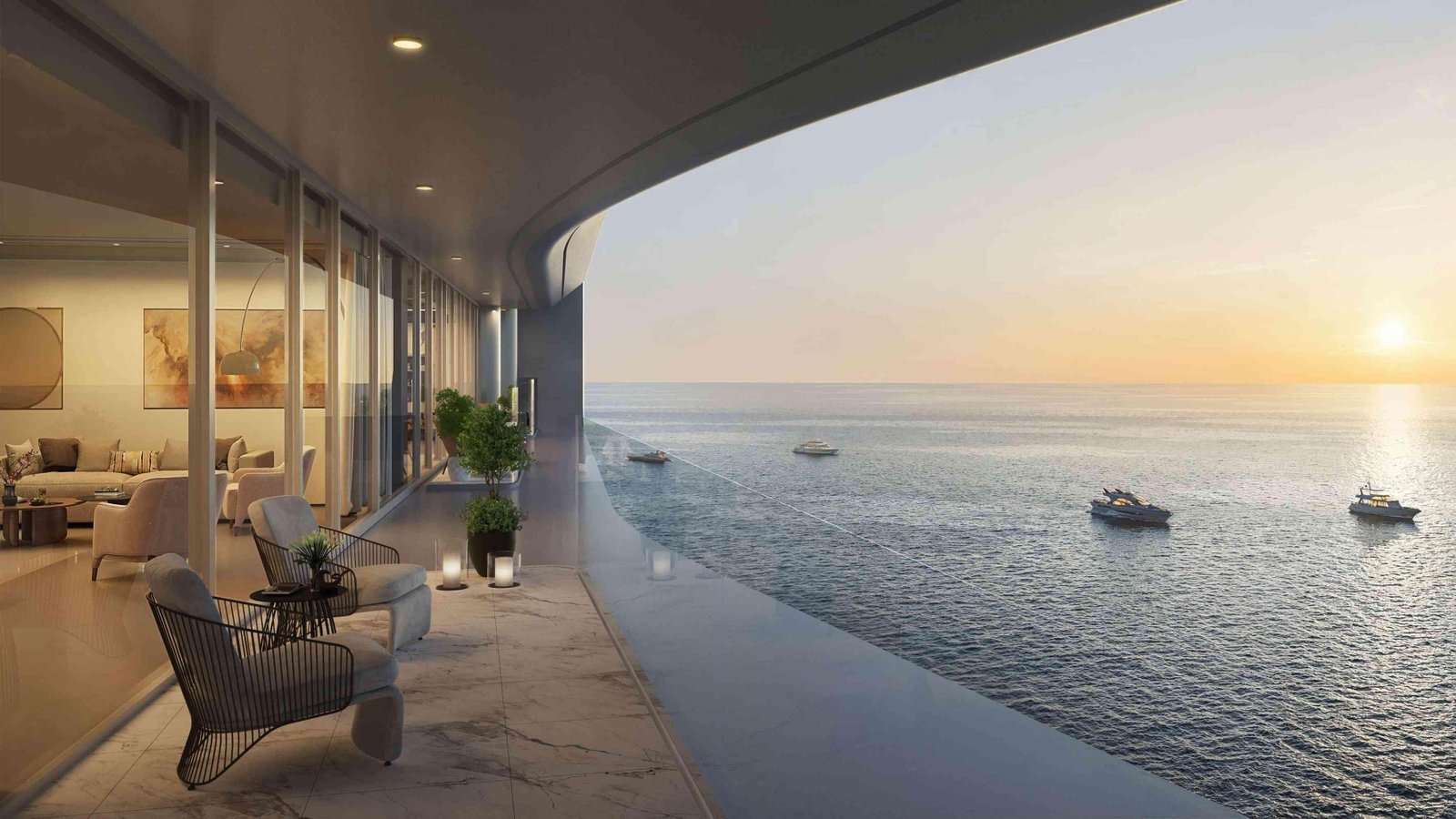 تراس مسكن يطل على البحر الأحمر