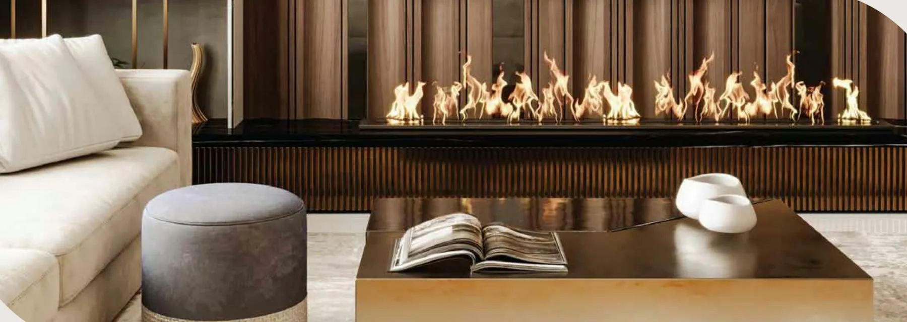 Resident lounge with fireplace